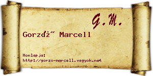 Gorzó Marcell névjegykártya